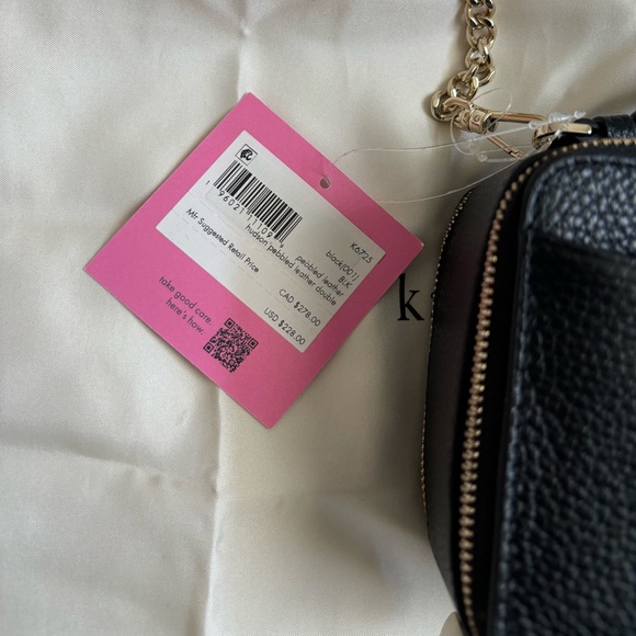 NWT Kate Spade Hudson Pebbled Leather Double-Zip Crossbody Bag - Picture 4 of 8